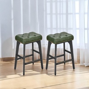 Bar Stools Set Of 2 Stools Barstoolsstools For Kitchen Counter Metal Bar Stools Set Of 2 Pu Leather Barstools Farmhouse Bar Stools Rustic Bar Stools - 1 of 4
