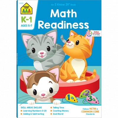 School Zone Math Readiness Workbook, Grades K-1, Ages 5-7, Math and Counting Workbook