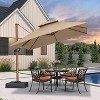 PURPLE LEAF Patio Large Cantilever Umbrella Outdoor Wood Grain Pattern Umbrella Pole Offset Umbrella Heavy Duty Sun Umbrellas for Garden Deck Pool - 2 of 4