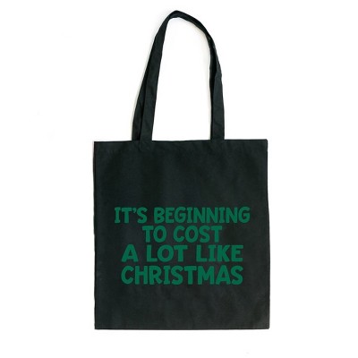 City Creek Prints Cost Like Christmas Canvas Tote Bag - 15x16 - Black