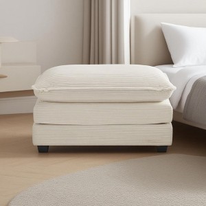 Sapphtopaz Ottoman 3-Tier Soft Shoe Bench Low Ottoman with Upholstered Foot Stool Footrest for Living Room, Bedroom, Entryway - 1 of 4