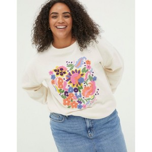 FatFace Women's Plus Size Alex Art Floral Crew Sweatshirt - 1 of 3