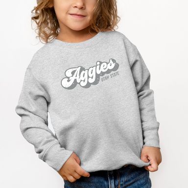 Aggies Grey And White Cursive - Toddler Graphic Sweatshirt - 2T