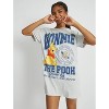 Women's Winnie the Pooh Oversized Graphic Pajama T-Shirt - Gray - 3 of 4