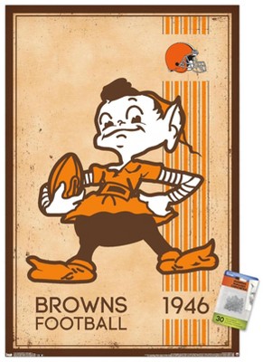 Trends International Nfl Cleveland Browns - Retro Logo 14 Unframed Wall  Poster Print Clear Push Pins Bundle 22.375' X 34' : Target