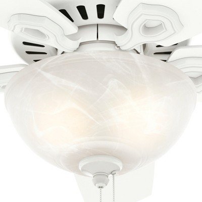 42" White and Light Oak Ceiling Fan with LED Light