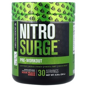 Jacked Factory Nitro Surge™, Pre-Workout, Sour Peach Rings, 9.2 oz (261 g) - 1 of 4