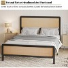 Metal Rattan Bed, Full Size Bed Frame - Rattan Headboard with Metal Bed Body, Platform Design for Stable Support, No Box Spring Needed - 3 of 4