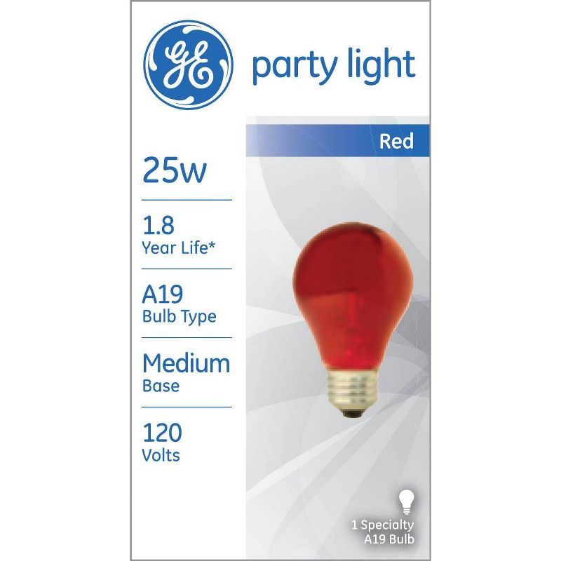 GE 25W Incandescent Party Light Red, 4 of 5
