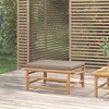 vidaXL Patio Footstool with Taupe Cushion Bamboo - 2 of 4