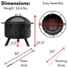 BIRDROCK HOME 30" Round Patio Fire Pit with Cover - Stars & Moon Pattern - 2 of 4