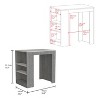 NicBex Kitchen Island Cart with 3 Side Shelves,Kitchen Island with Storage and Large Work Top,Modern Kitchen Cart,Island Table for Kitchen - 3 of 4