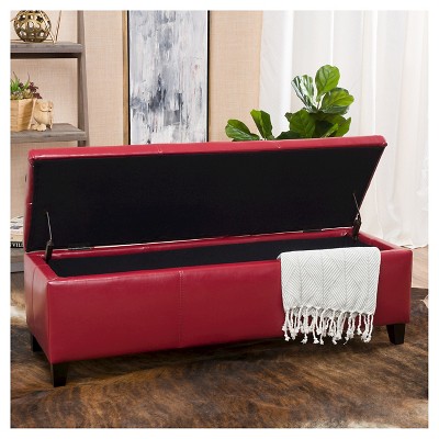 Lucinda Faux Leather Storage Ottoman Bench - Christopher Knight Home