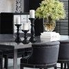 Mela Artisans Tuli Handcrafted Candleholder in Matt Black, Set of 3 - 4 of 4