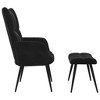 VidaXL Relaxing Chair with a Stool Black Velvet - 4 of 4
