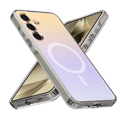 Reiko Gradient Candy Luminous Magnetic Transparent Phone Case for Samsung Galaxy S24 Plus