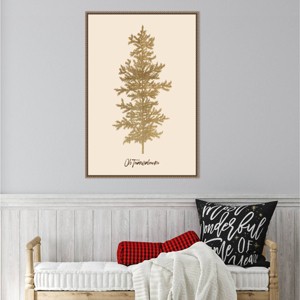 Amanti Art 23"x33" Oh Tanenbaum (beige) by Kubistika Framed Canvas Wall Art Print - 1 of 4