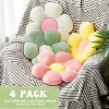 Attop 4 Pcs Flower Floor Pillows Cute Plush Flower Throw Pillows Daisy Floor Seat Cushion Chair Pads - 2 of 4