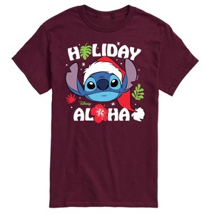 Men's - Lilo and Stitch - Holiday Aloha Short Sleeve Graphic T-Shirt - 1 of 4