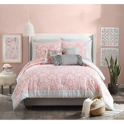 Twin/Twin XL 2pc Coral Gables Comforter Set Coral/White - Jessica Simpson