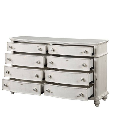 Antique White Double Dresser with Felt-Lined Drawers