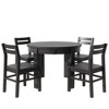 5-Piece Farmhouse Extendable Round Dining Table Set with Storage Drawers, 16" Removable Leaf and 4 Dining Chairs - ModernLuxe - 4 of 4