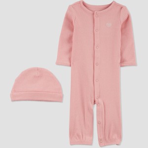 Carter's Just One You® Baby Girls' 2pc Heart Converter NightGown - Pink 9M - 1 of 3