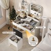 Vanity Desk with LED Light Mirror and Charging Station,Small Makeup Vanities Set with 2 Drawers - 4 of 4