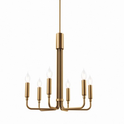 Elysian Satin Brass 6-Light Adjustable Chandelier