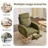 Fabric Upholstered Nursery Glider Rocking Chair with Solid Wood Legs, High Backrest and Side Pocket - 2 of 4