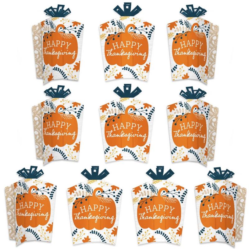Big Dot of Happiness Happy Thanksgiving - Table Decorations - Fall Harvest Party Fold and Flare Centerpieces - 10 Count, 1 of 8