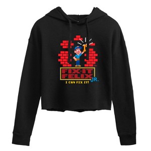 Women's - Disney - I Can Fix It Felix Cropped Graphic Hoodie - 1 of 2