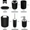 6 - Piece Bathroom Accessories Set, Black Toilet Brush, Toothbrush Holder, Soap Dispenser, Trash Can, Tumbler - 2 of 4