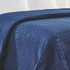 Plazatex Striata Lined Oversized All Season 100% Polyester Blanket Navy - 4 of 4