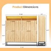 VINGLI Fluted Shoe Cabinet Storage for Entryway, Shoes Storage Cabinet with 4 Flip Drawers with LED Light,Natural Oak - 2 of 4