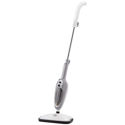 HOMCOM Steam Mop Cleaner for Laminate, Hardwood, Tiles and Carpet, 10–In-1  Multi-Purpose Floor Steamer for Kitchen, White/Grey