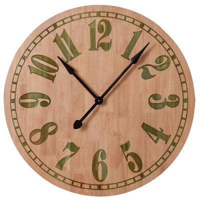 Alder Wall Clock with Colored Gel Inlay Numbers and Dial - StyleCraft