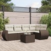 vidaXL 6 Piece Patio Sofa Set with Cushions Poly Rattan - 2 of 4