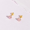 Girls' Birthstone CZ Heart Screw Back 14k Gold Earrings - In Season Jewelry - 4 of 4