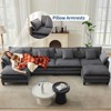 Modular Sectional Sofa,Corduroy Cloud Couch with Movable Ottoman&Throw Pillows,Modern L/U-Shaped Sofa,Comfy Deep Seat Couch for Living Rooms,Bedroom - 4 of 4