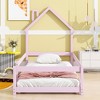 Montessori Wood bed with House-shaped Headboard Floor bed with Fences - 2 of 4