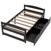 NicBex Twin Size Platform Bed 77" L Simple Pine Bed Frame with 2 Storage Drawers for Bedroom, Guest Room, No Box Spring Required - 3 of 4