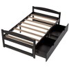 NicBex Twin Size Platform Bed 77" L Simple Pine Bed Frame with 2 Storage Drawers for Bedroom, Guest Room, No Box Spring Required - image 3 of 4