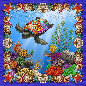 Sunsout Psychedelic Turtle 500 pc Round  Jigsaw Puzzle 77010