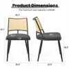 PAGED Dining Chairs Set of 2,Dining Room Chairs with Rattan Backrest,Chairs with Metal Frame for Kitchen,Living Room - 3 of 4