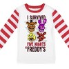 Five Nights At Freddy's Youth Boy's Red & White Striped Long Sleeve Shirt & Sleep Pant Set - 3 of 4