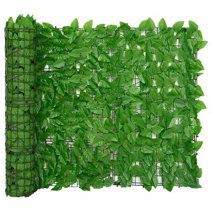 vidaXL Balcony Screen with Green Leaves 196.9"x39.4" - 1 of 4