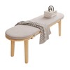 Wooden Bench, Footstool, Entrance Shoe Bench, Dining Bench, With Removable Cushion - 4 of 4