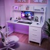 Itopfox White Computer Desk with Hutch & Drawers - Modern Office Desk with Storage Drawers and Power Outlets, Study Writing Desk for Bedroom Home - 4 of 4