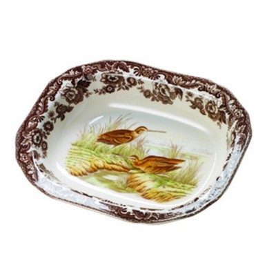 Spode Woodland Snipe Open Vegetable Dish – 9.5 Inch Fine Porcelain Bowl with Game Bird Motif – Oven, Microwave & Dishwasher Safe